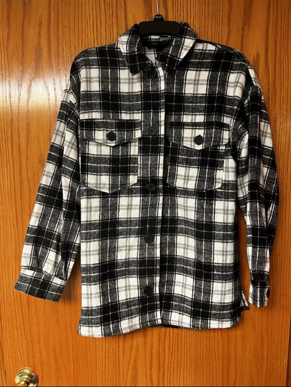 Forever 21 Black and White Plaid Shacket